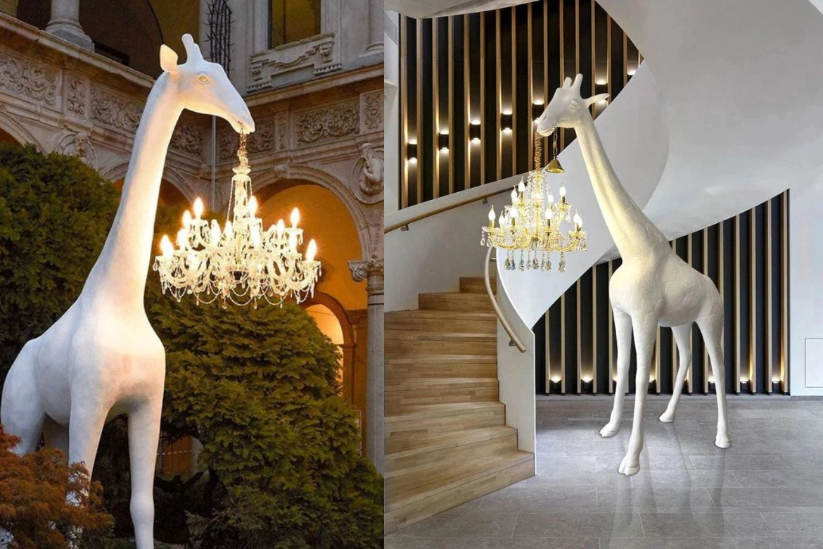 Buy the Giraffe in Love Indoor Lamp by Qeeboo for a Modern Luxury Interior Design in Singapore